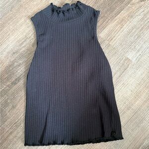 Art Class Black Ribbed Top